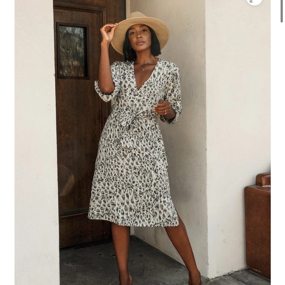 Lovestitch Black and White Wrap Midi Dress